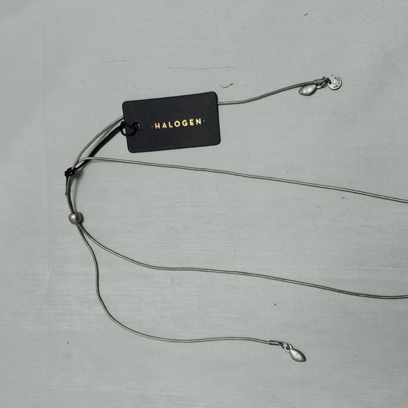 Halogen matt silver tone twisted Necklace - Picture 4 of 4